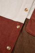 Colorblock Curved Hem Corduroy Shacket with Pocket